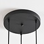 Suspension Loua 3 lumières - noir et verre ambré