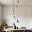 Suspension Glendale 5 lumières - verre ambré