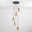 Suspension Glendale 5 lumières - verre ambré