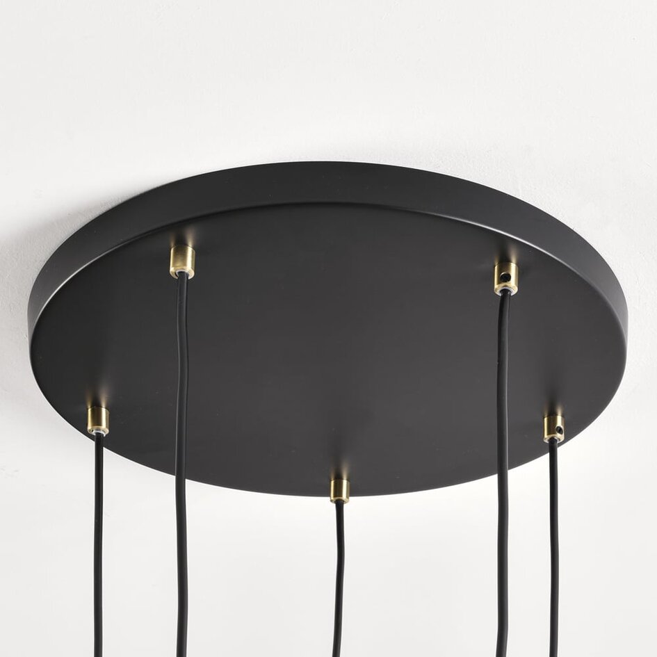 Lampe suspendue à 5 lumières avec verre ambré - Glendale