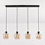 Suspension Sanford 4 lumières - verre ambré