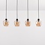 Lampe suspendue à 4 lumières avec verre ambré - Sanford