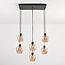 Suspension Arvada 6 lumières - verre ambré