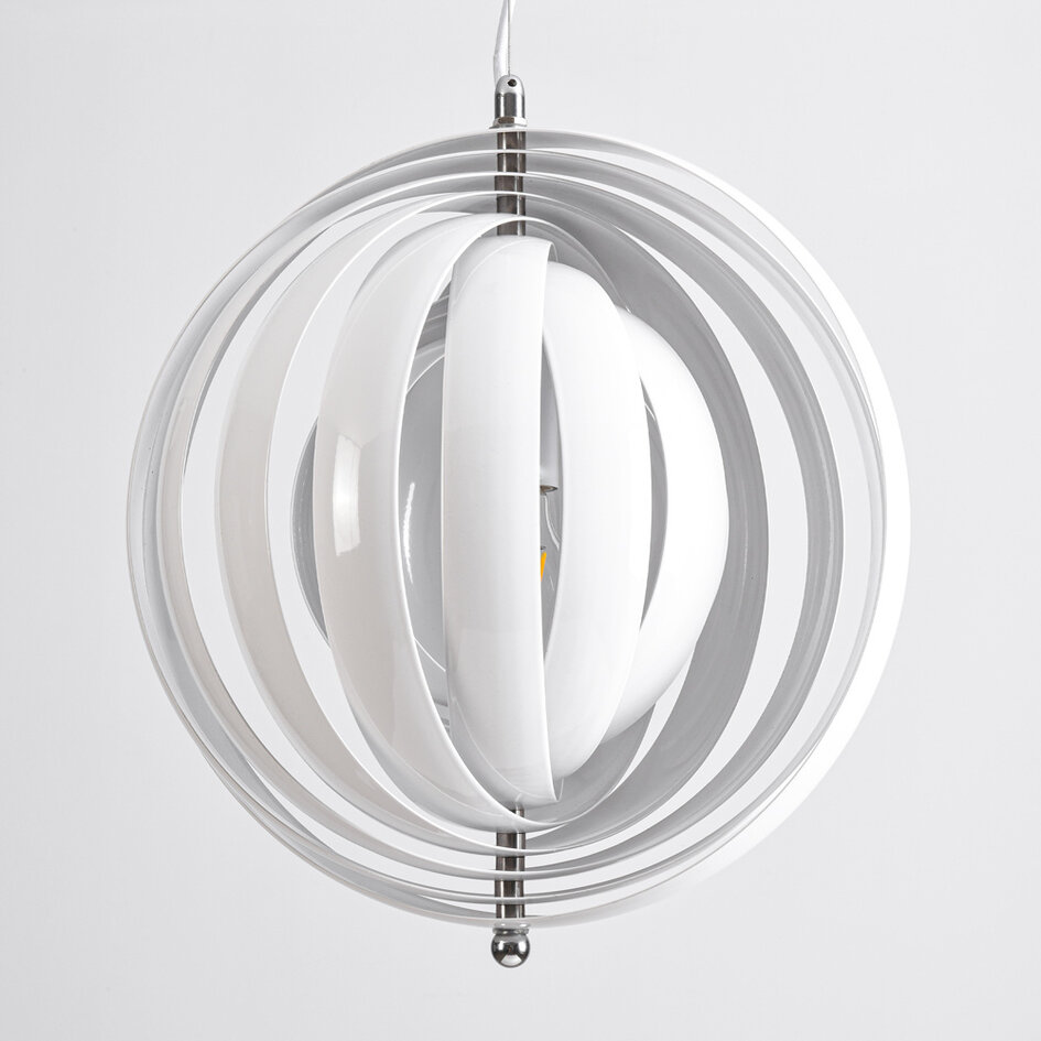Suspension design 1 lumière Luana - fer blanc