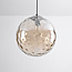 Suspension contemporaine en verre cognac avec renflement - Hades
