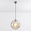 Suspension contemporaine en verre cognac avec renflement - Hades