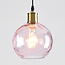 Suspension Vanessa 3 lumières en verre bombé - ambre, gris clair et rosé