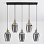 Suspension Valerie 5 lumières en verre fumé