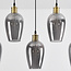 Suspension Valerie 5 lumières en verre fumé