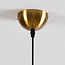 Lampe suspendue à 1 lumière Lewis avec verre ondulé - or