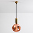 Lampe suspendue à 1 lumière Lewis avec verre ondulé - or rose