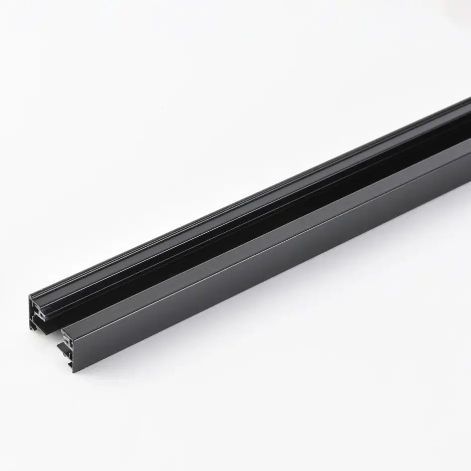 Rail monophasé connectable 75 cm sans connecteur, avec embout – noir