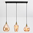 Suspension Vanessa 3 lumières en verre ambré bombé - ambre