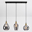 Suspension Vanessa 3 lumières en verre fumé bombé - fumé