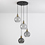 Suspension 4 lumières avec verre fumé - Livia