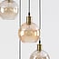 Suspension Livia 4 lumières en verre ambré et cognac