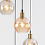 Suspension 4 lumières avec verre Cognac et ambré - Livia