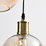 Suspension 4 lumières avec verre Cognac et ambré - Livia