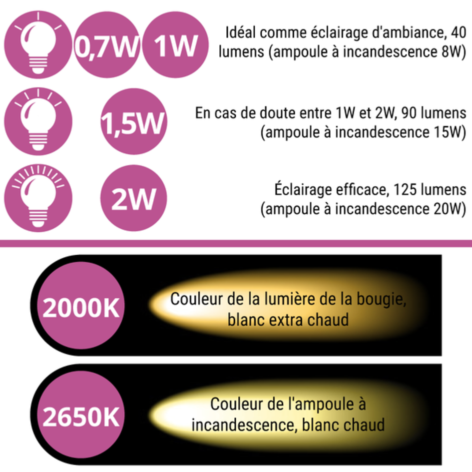 Kit guirlande guinguette de sécurité avec lampes LED à double filament