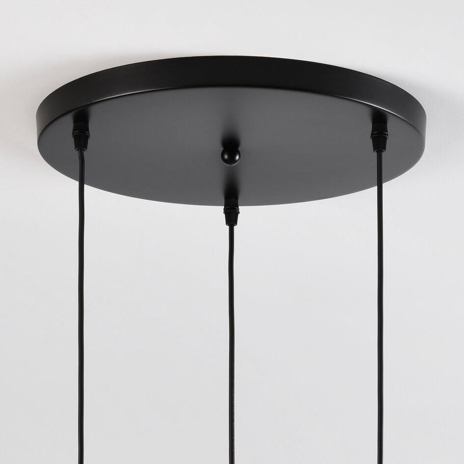 Suspension Verona 3 lumières en verre bombé - ambre, rosé et gris clair
