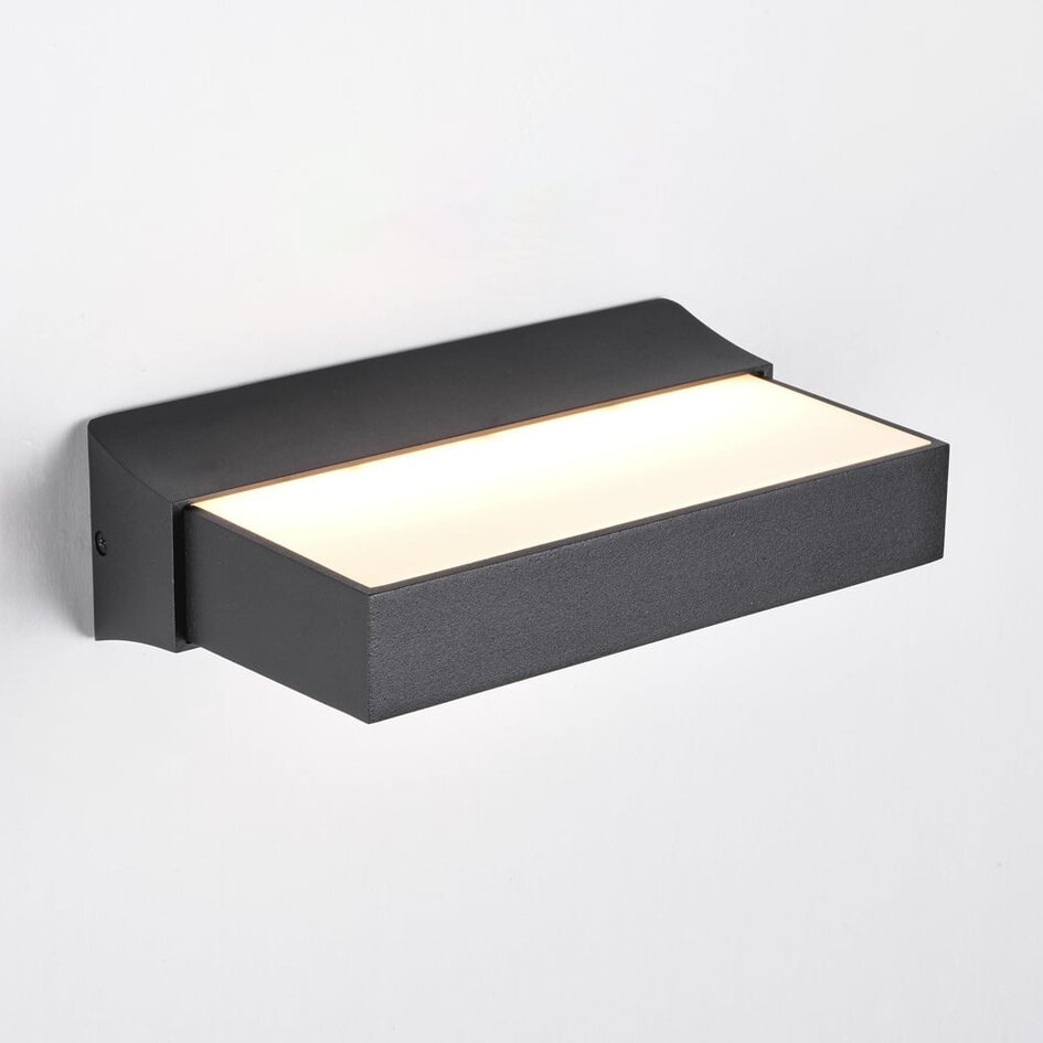 Applique murale extérieure Onyx avec détecteur - noire avec LED intégrée