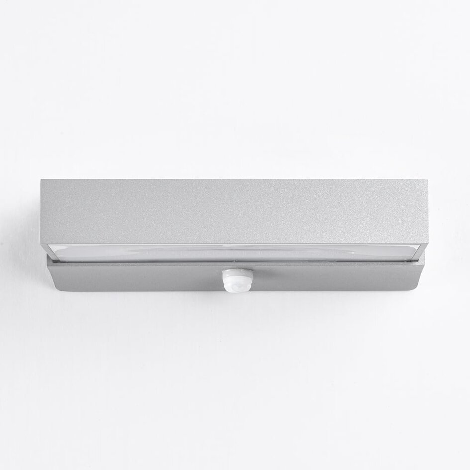Applique murale extérieure Onyx avec détecteur - argent avec LED intégrée