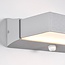 Applique murale extérieure Onyx avec détecteur - argent avec LED intégrée