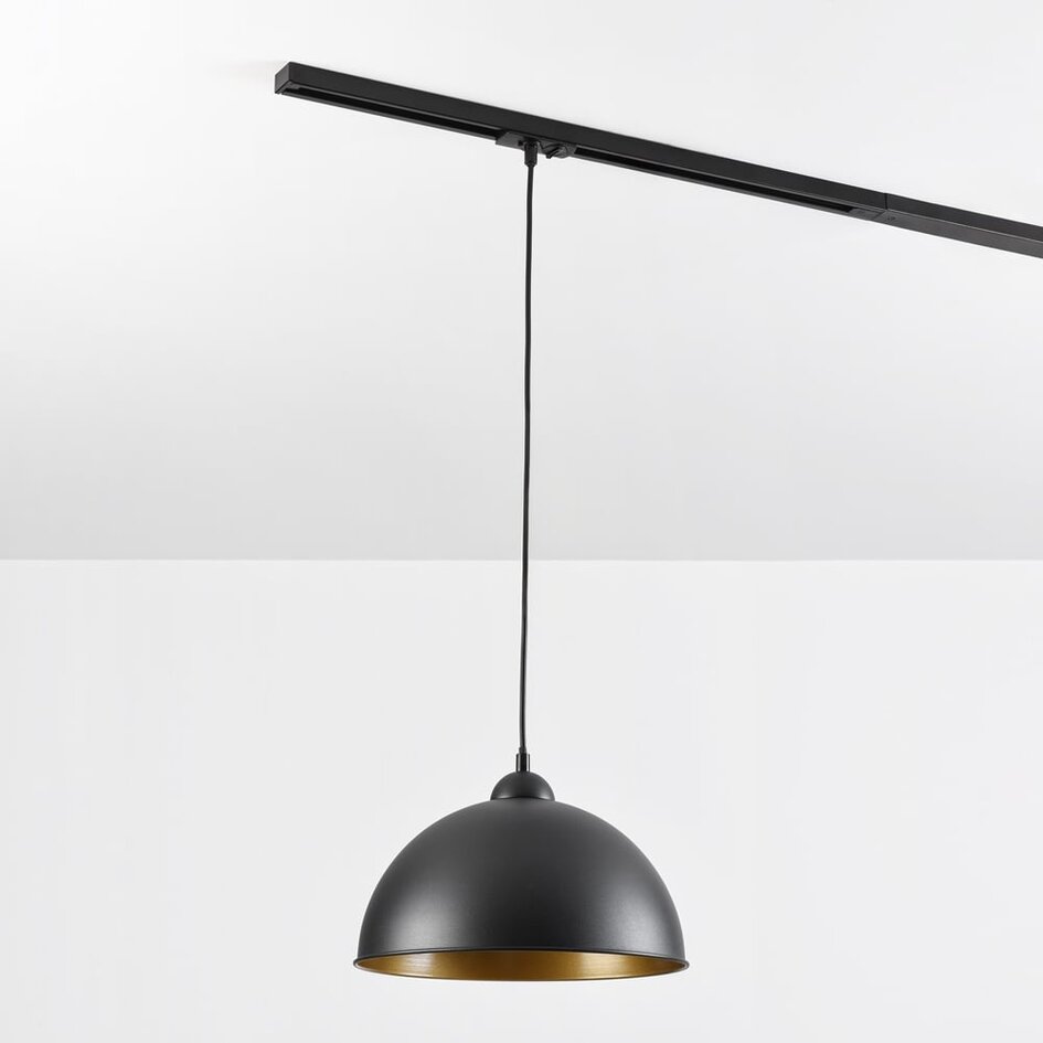 Suspension Fos pour rail monophasé, noir à l’intérieur doré