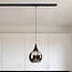 Suspension Nya pour rail monophasé, verre fumé à effet miroir