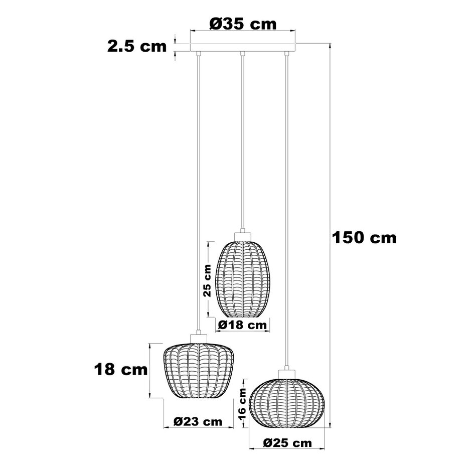 Lampe suspendue avec verre ambré et détails texturés - Kaca