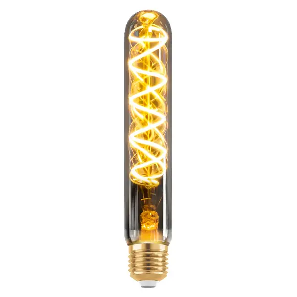 Ampoule tube LED E27 dimmable, spirale fumée 4 watts (1700K)