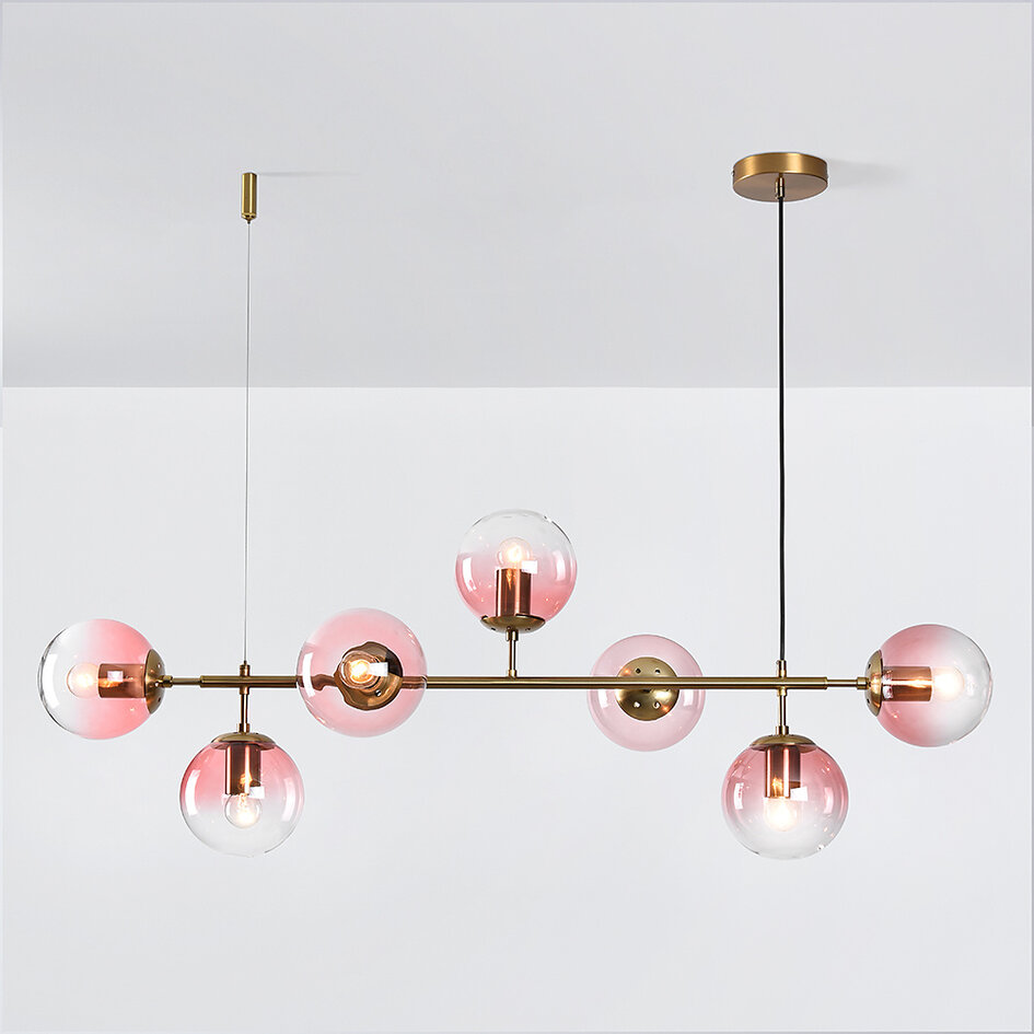 Suspension design avec différentes teintes de verre - Hepta