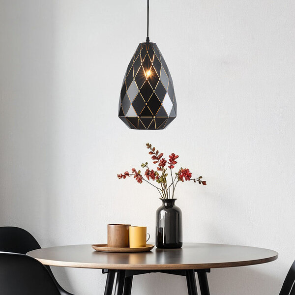 Suspension design Jupiter en noir brillant