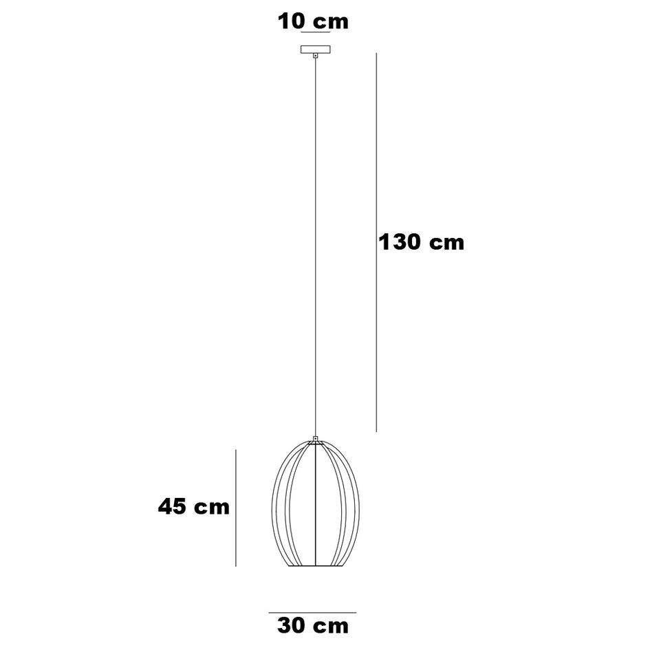 Lampe suspendue à 1 lumière Oval - noir