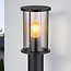 Lampadaire avec verre fumé - Penn - noir 60 cm