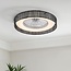 Ventilateur de plafond Cakir avec effet stéréo et température de couleur réglable - abat-jour en bambou noir