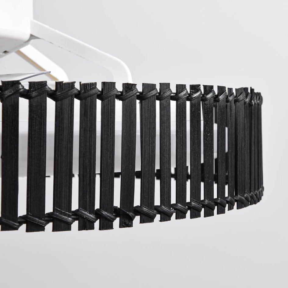 Ventilateur de plafond Cakir avec effet stéréo et température de couleur réglable - abat-jour en bambou noir