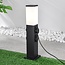Prise extérieure en acier inoxydable avec lampe Jardin - carrée avec 4 prises