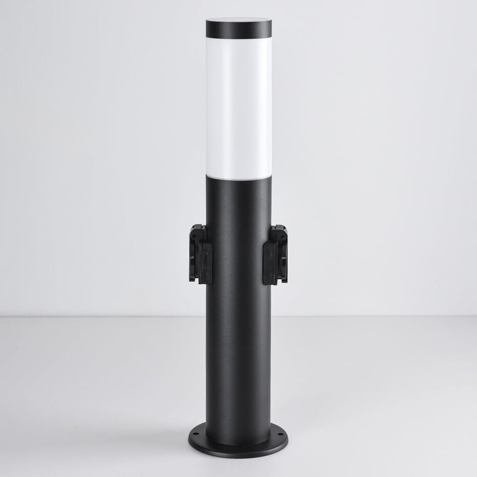 Lampadaire en acier inoxydable avec 2 douilles Jardin - rond