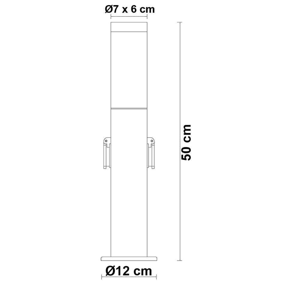 Lampadaire en acier inoxydable avec 2 douilles Jardin - rond