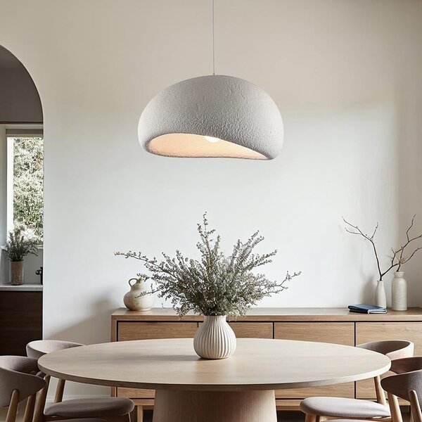 Suspension Wabi Sabi Urban Stone avec motif pierre blanc - 48 x 38 cm