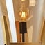 Lampadaire Ditta en bois avec verre ambré