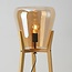 Lampadaire Ditta en bois et verre ambré