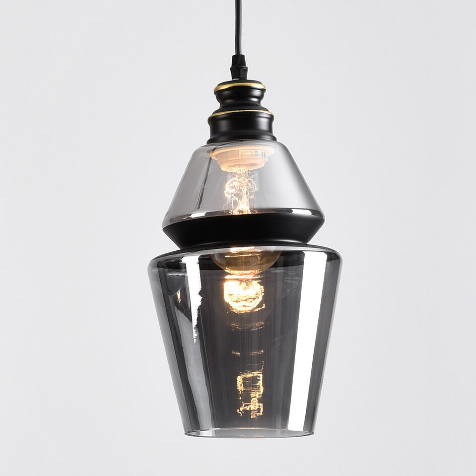 Suspension avec verre fumé 3 lumières - Sofie