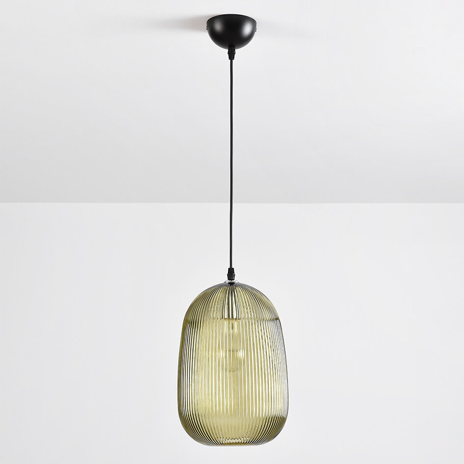 Suspension en verre strié, 1 lumière - Dylan