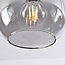 Lampe suspendue noire avec verre fumé, 3 lumières - Imme