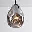 Lampe suspendue design 3 lumières noire avec verre fumé - Faliste