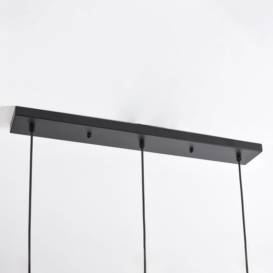 Suspension Faliste 3 lumières - noir et verre fumé