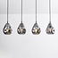 Suspension design 4 lumières noire avec verre fumé - Faliste