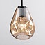 Lampe suspendue moderne noire avec verre ambré Faliste - 3-light
